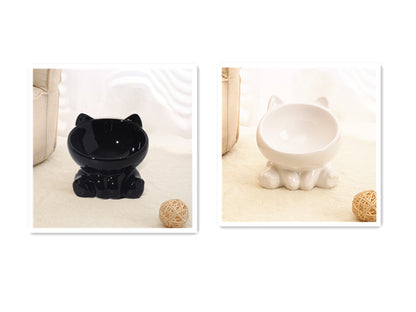 Ceramic Cat Bowl — Cat-Ear Elevated Feeding Bowl