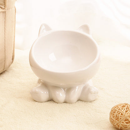 Ceramic Cat Bowl — Cat-Ear Elevated Feeding Bowl